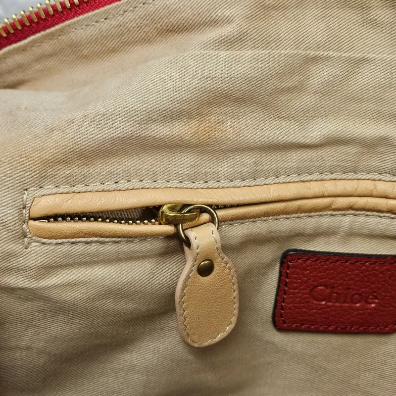 Chloé Red Python Leather Paraty Shoulder Bag
