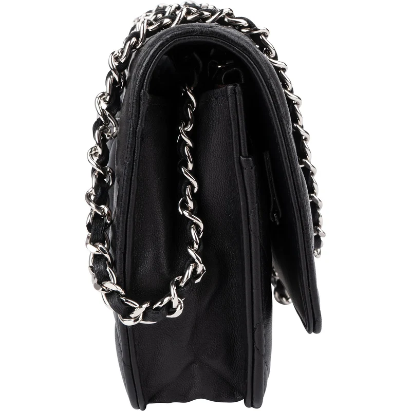 Chanel Quilted Caviar Leather Palladium Wallet On Chain Crossbody Bag