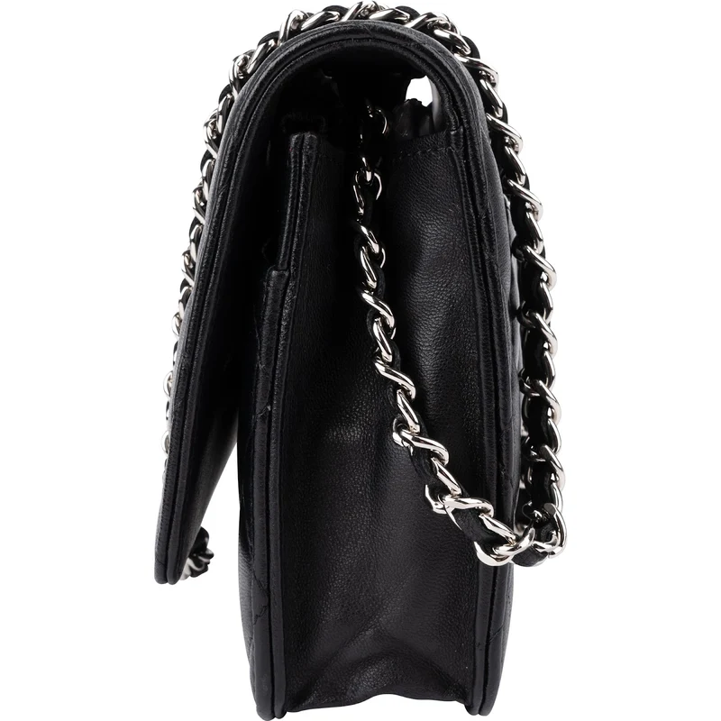 Chanel Quilted Caviar Leather Palladium Wallet On Chain Crossbody Bag