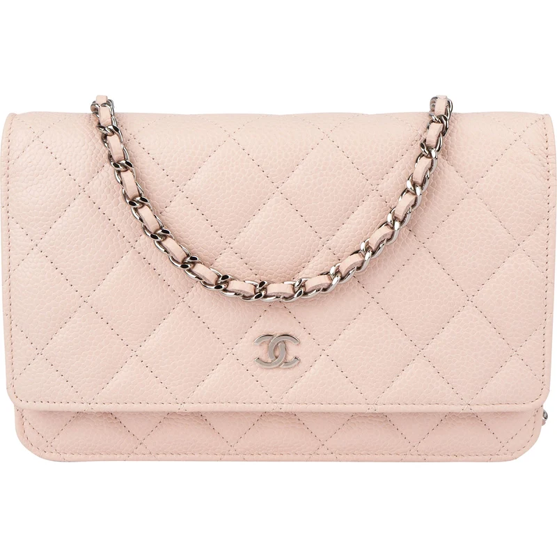 Chanel Quilted Caviar Leather Palladium Wallet On Chain Crossbody Bag