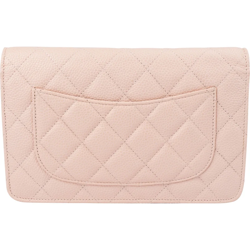 Chanel Quilted Caviar Leather Palladium Wallet On Chain Crossbody Bag