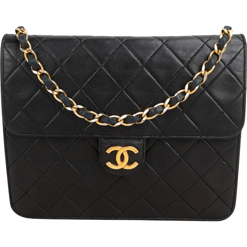Chanel Quilted Lambskin 24K Gold Single Flap Shoulder Bag