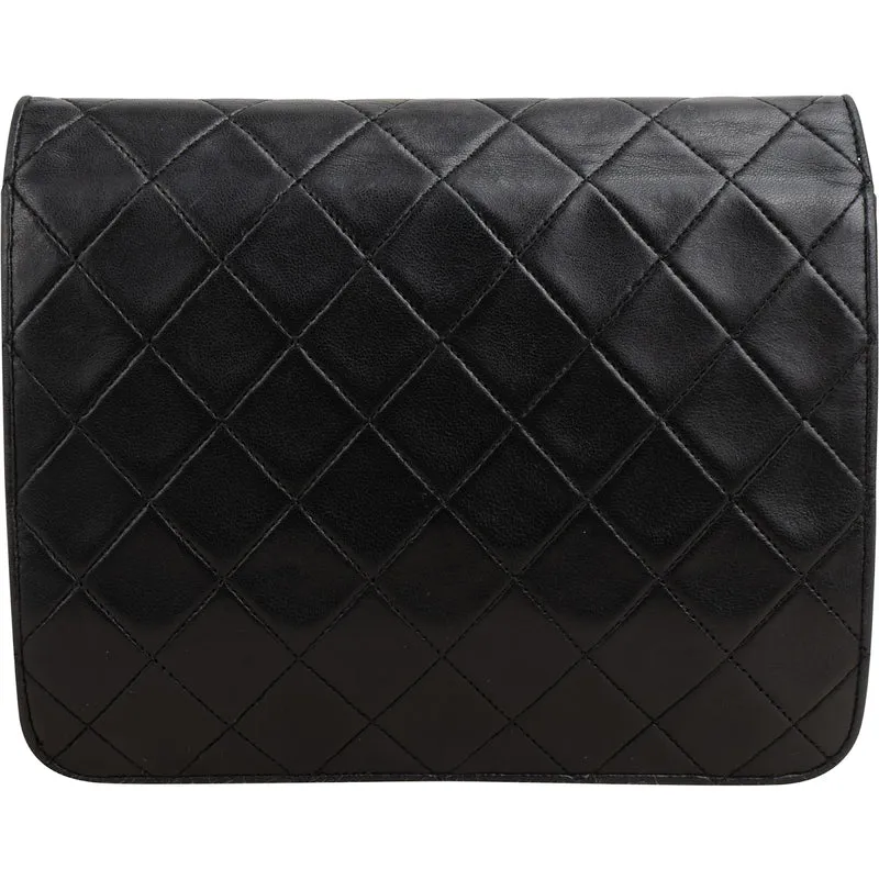 Chanel Quilted Lambskin 24K Gold Single Flap Shoulder Bag