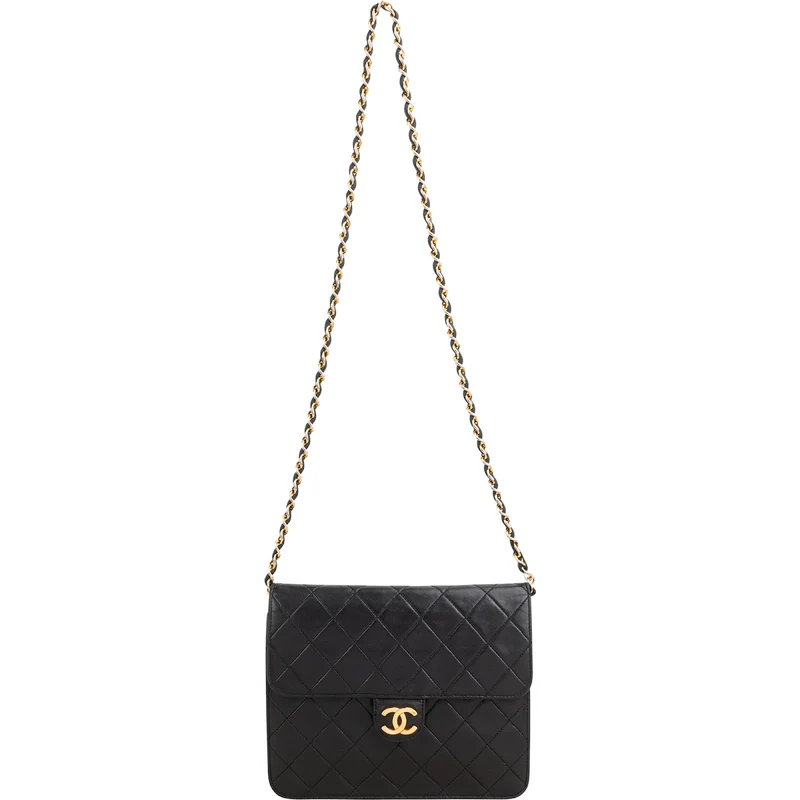 Chanel Quilted Lambskin 24K Gold Single Flap Shoulder Bag