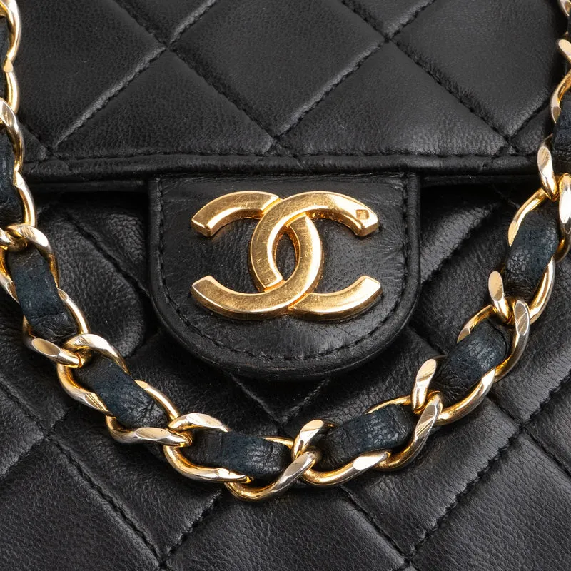 Chanel Quilted Lambskin 24K Gold Single Flap Shoulder Bag