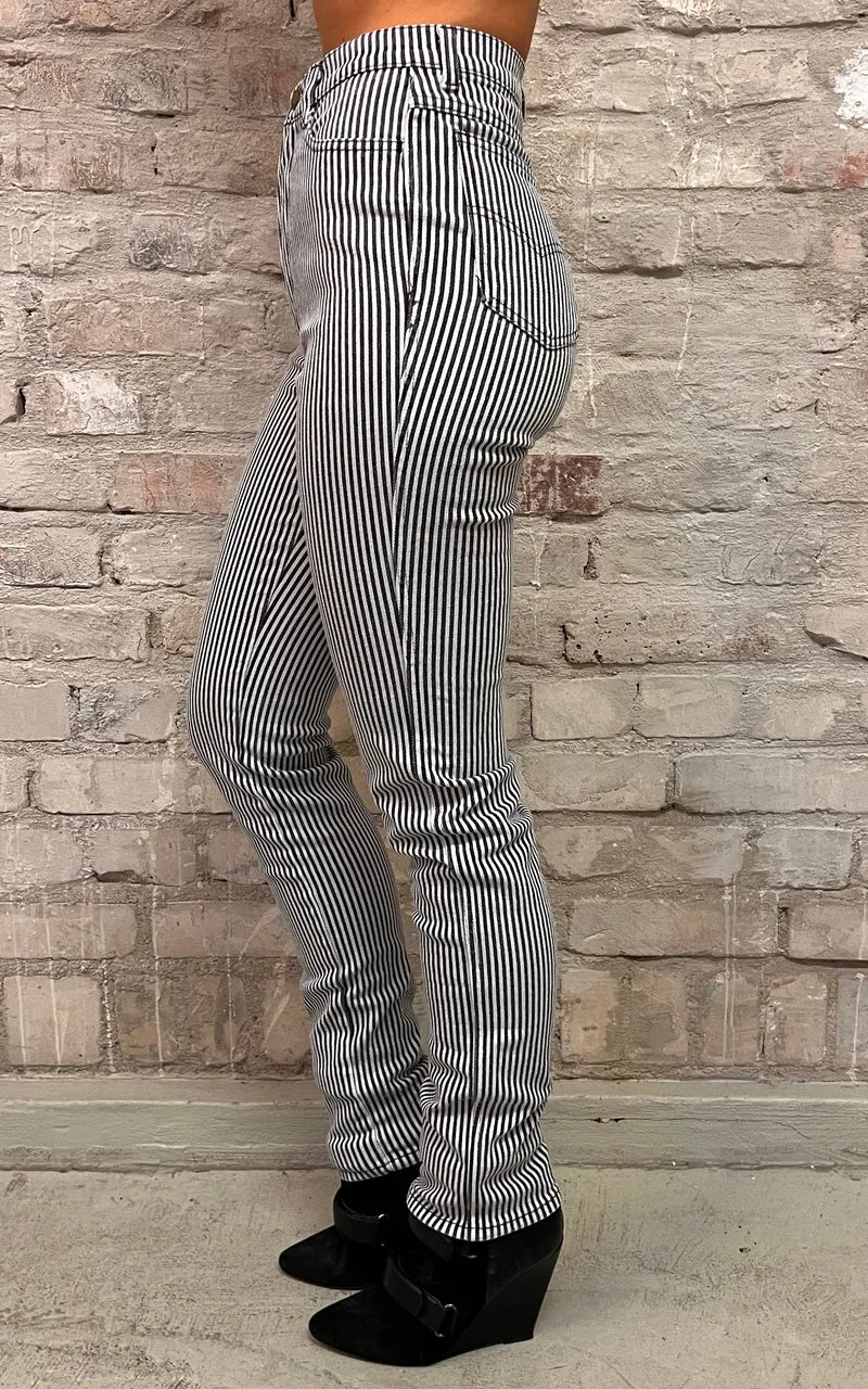 Vintage 80s Skinline Jeans Striped