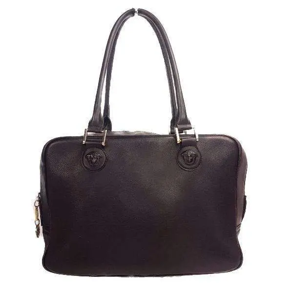 Versace Vintage Black Leather Bag