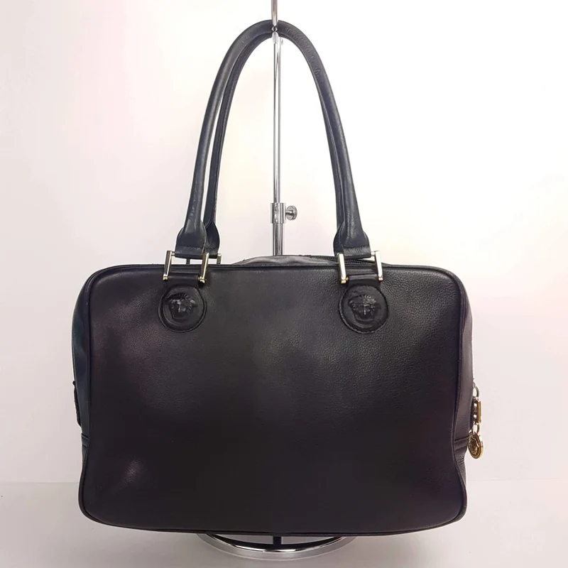 Versace Vintage Black Leather Bag