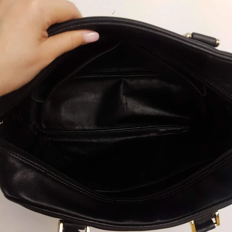 Versace Vintage Black Leather Bag