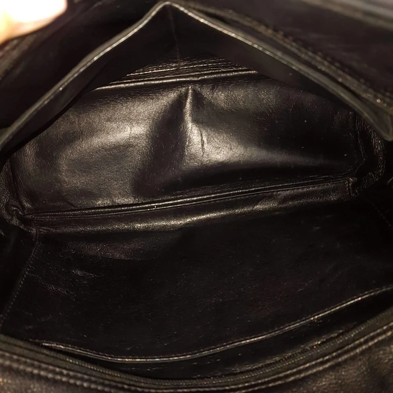 Versace Vintage Black Leather Bag