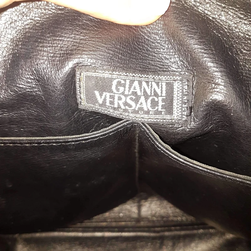 Versace Vintage Black Leather Bag