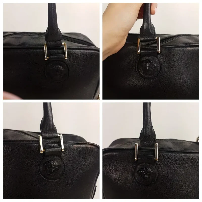 Versace Vintage Black Leather Bag