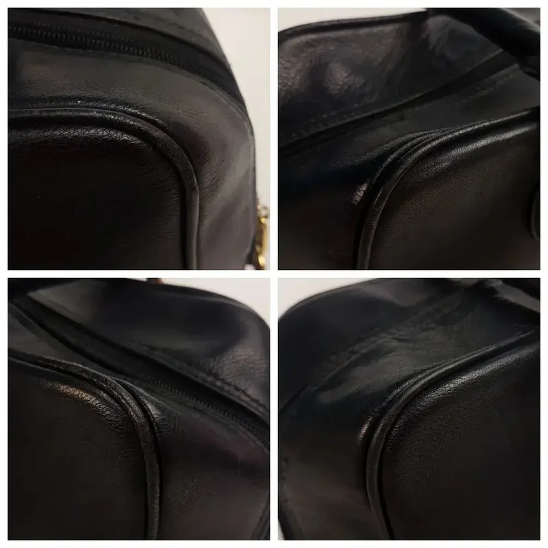Versace Vintage Black Leather Bag