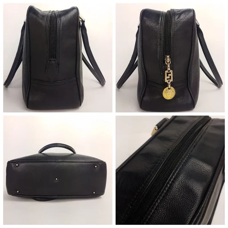 Versace Vintage Black Leather Bag