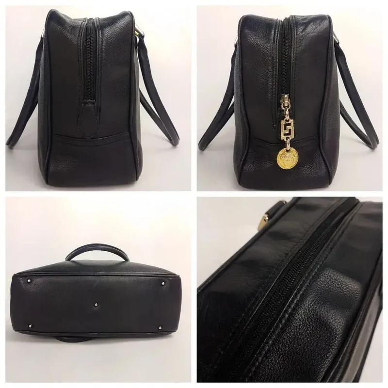 Versace Vintage Black Leather Bag