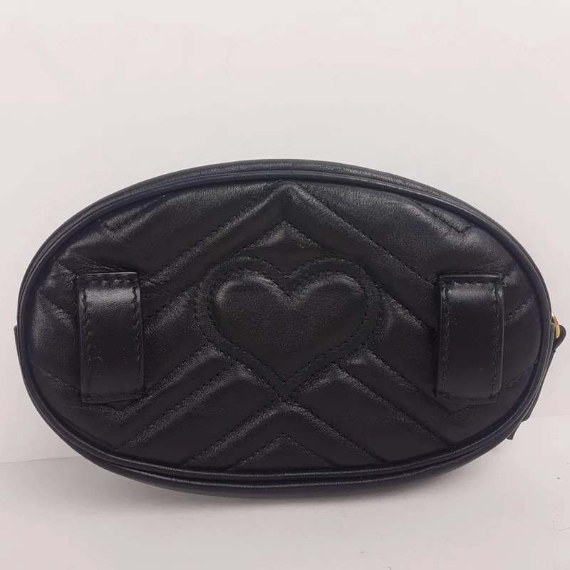 Gucci Black Quilted GG Marmont Waist Belt Bag