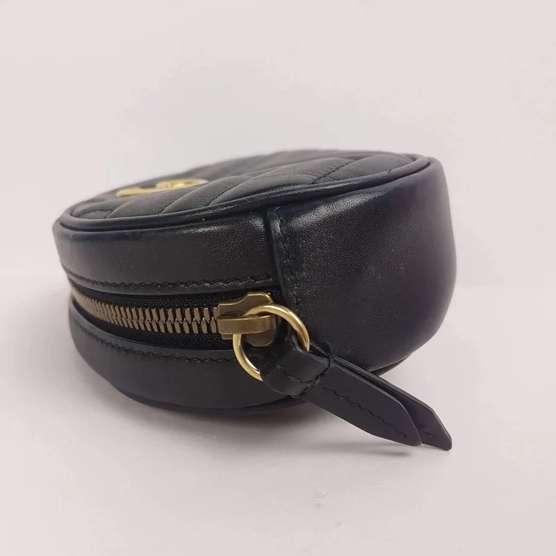 Gucci Black Quilted GG Marmont Waist Belt Bag