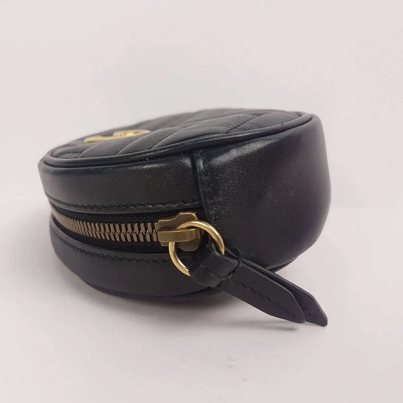 Gucci Black Quilted GG Marmont Waist Belt Bag