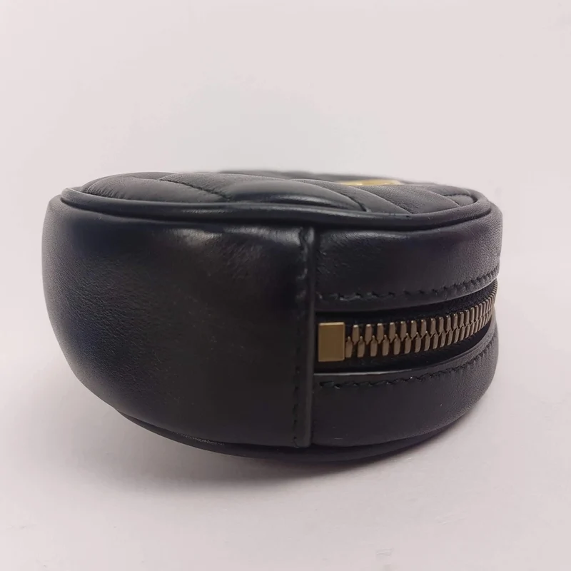 Gucci Black Quilted GG Marmont Waist Belt Bag