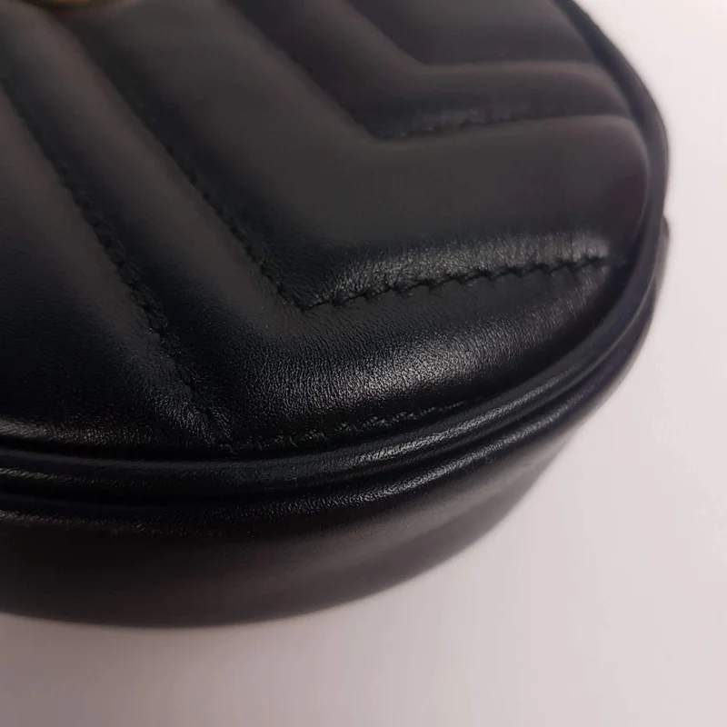 Gucci Black Quilted GG Marmont Waist Belt Bag