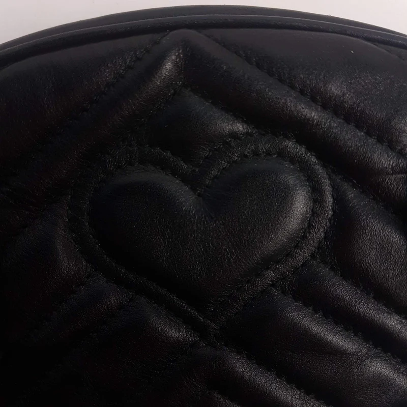 Gucci Black Quilted GG Marmont Waist Belt Bag