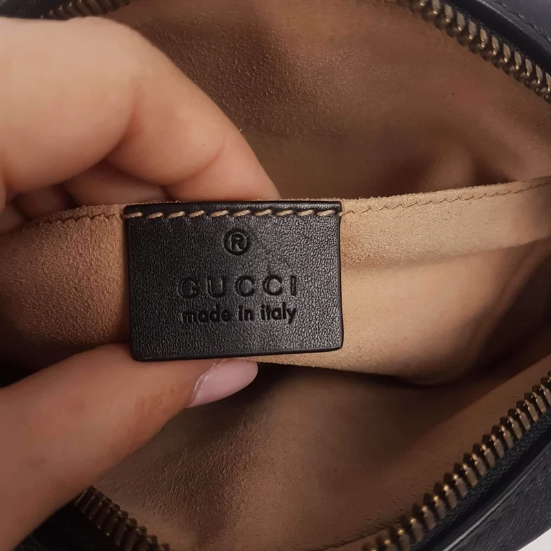 Gucci Black Quilted GG Marmont Waist Belt Bag