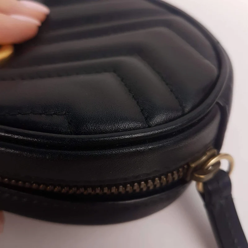 Gucci Black Quilted GG Marmont Waist Belt Bag