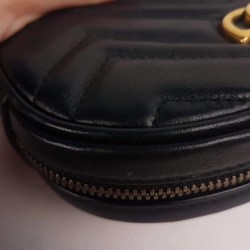 Gucci Black Quilted GG Marmont Waist Belt Bag