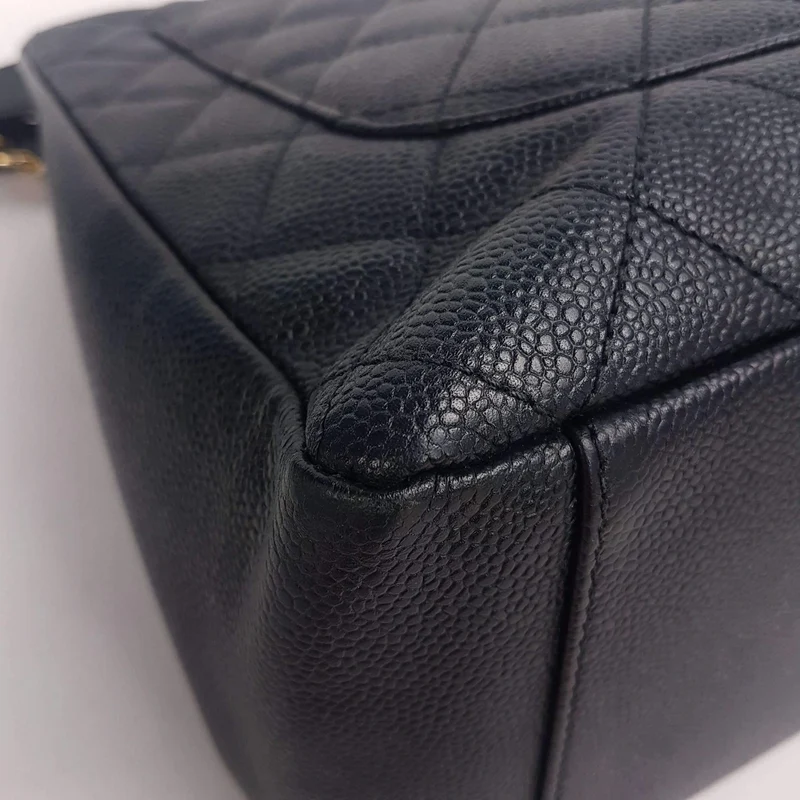 Chanel Caviar GST 13" Grand Shopping Tote Chain Shoulder Bag Black