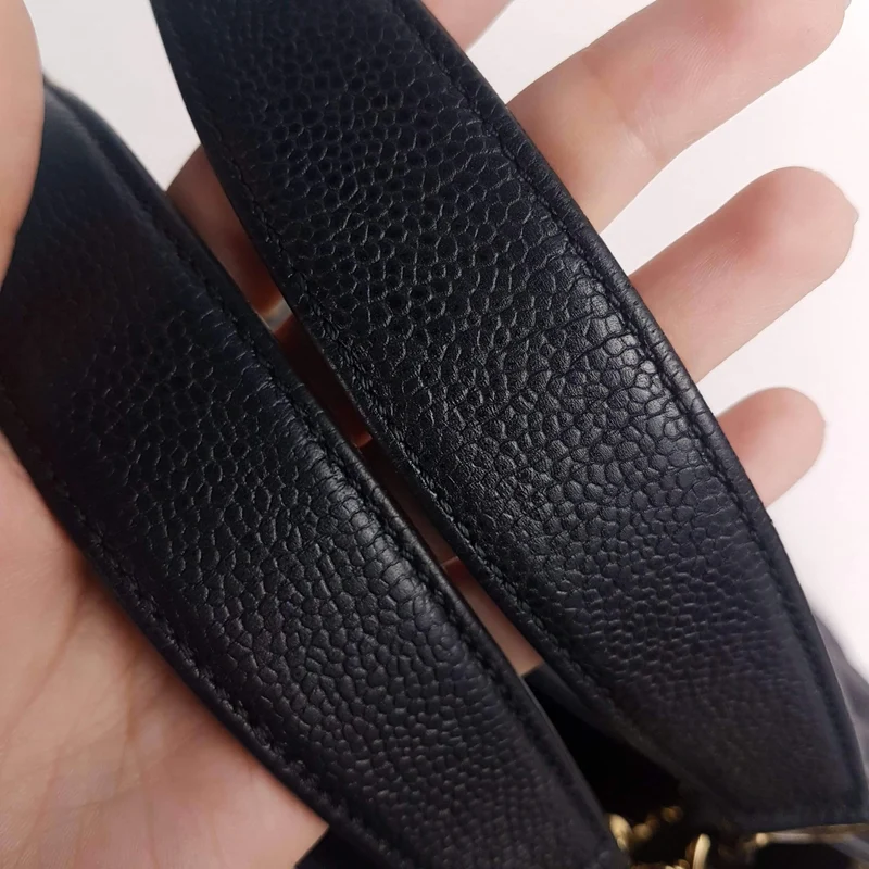 Chanel Caviar GST 13" Grand Shopping Tote Chain Shoulder Bag Black