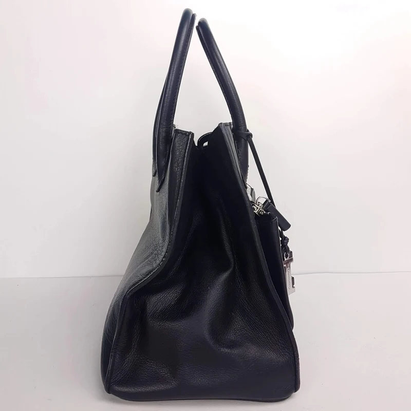 Iceberg Trapezium Black Leather Bag