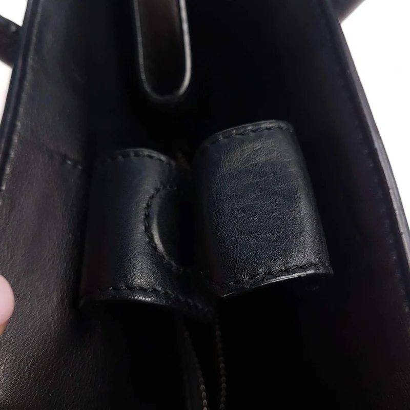 Iceberg Trapezium Black Leather Bag