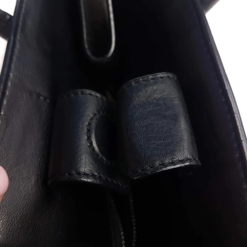 Iceberg Trapezium Black Leather Bag