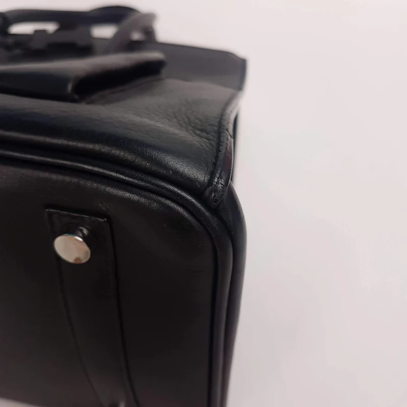 Iceberg Trapezium Black Leather Bag