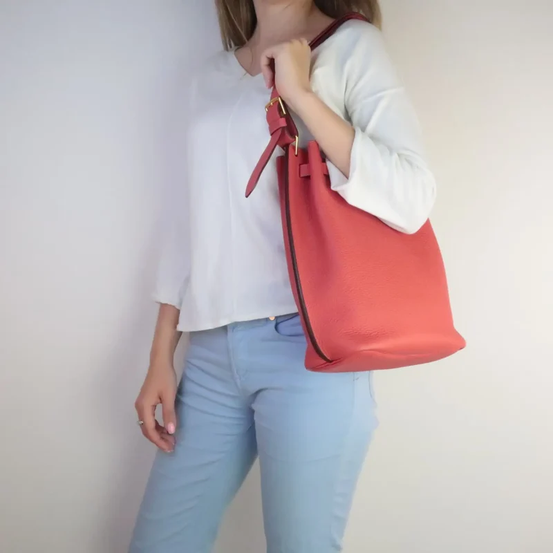 Hermes Rose Jaipur Veau Togo So Kelly GHW Shoulder Bag