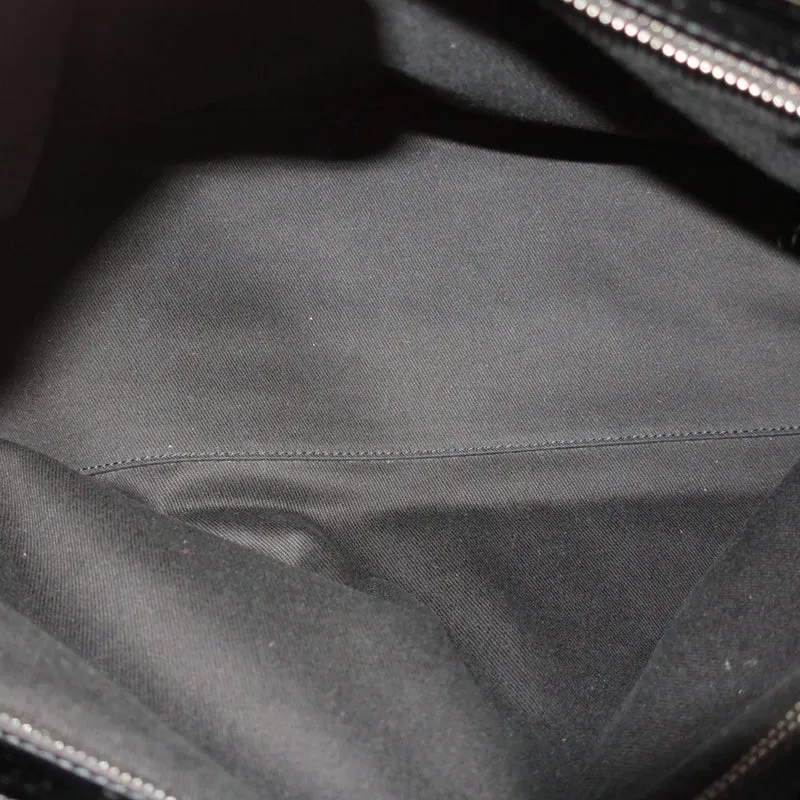 Chanel Large Mademoiselle Black Quilted Patent Leather Bag