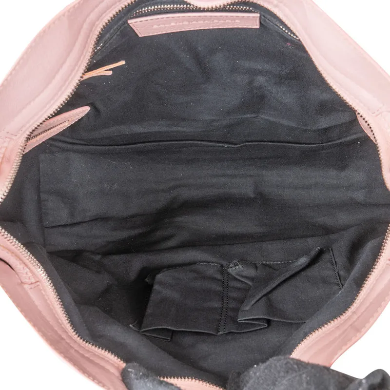 Balenciaga Pink Hair Leather City Handbag