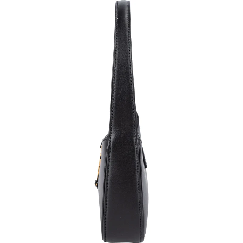 Saint Laurent Black Leather 5 à 7 Mini Hobo Handbag