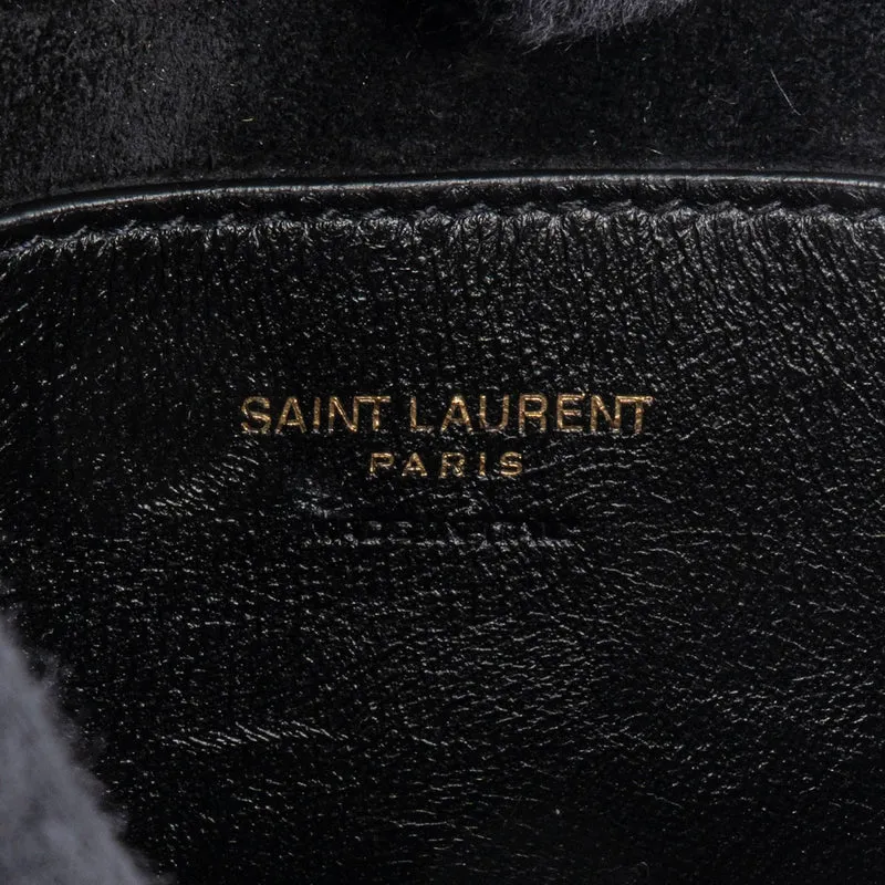 Saint Laurent Black Leather 5 à 7 Mini Hobo Handbag
