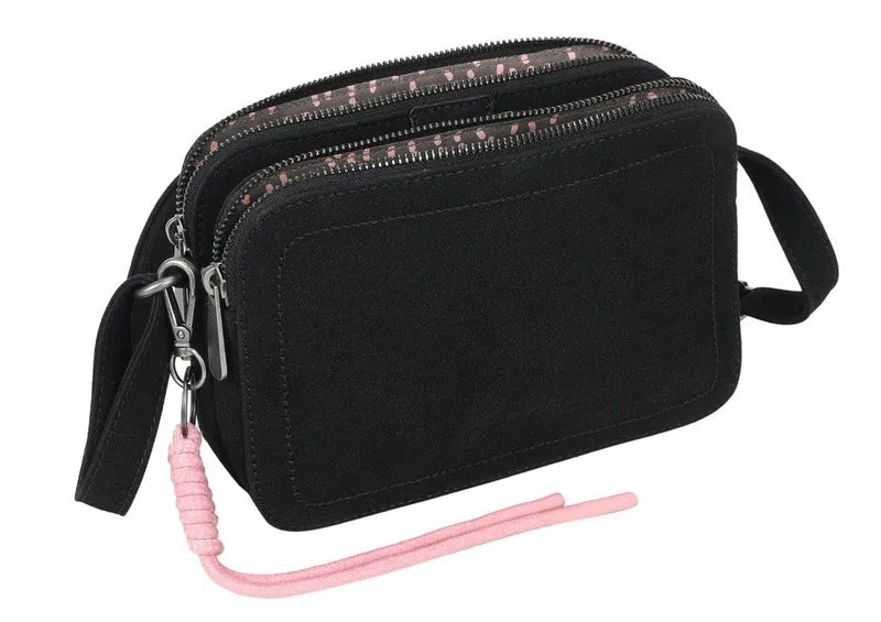 Fritzi aus Preußen Jony Suede Jacky Cross Bag Tasche Damen Schwarz