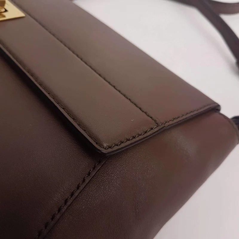 Salvatore Ferragamo Brown Leather Abbey Crossbody Bag