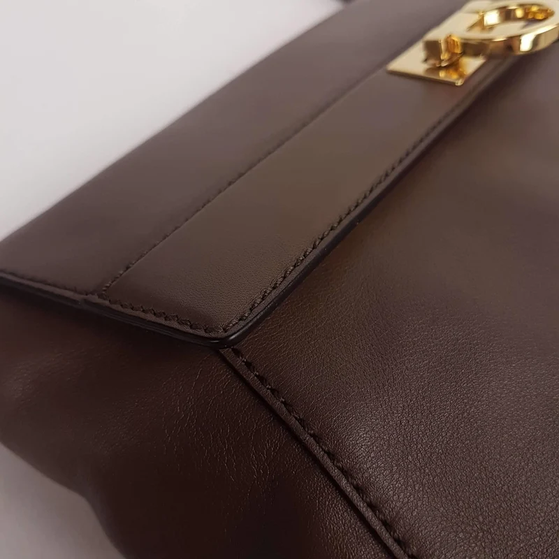Salvatore Ferragamo Brown Leather Abbey Crossbody Bag
