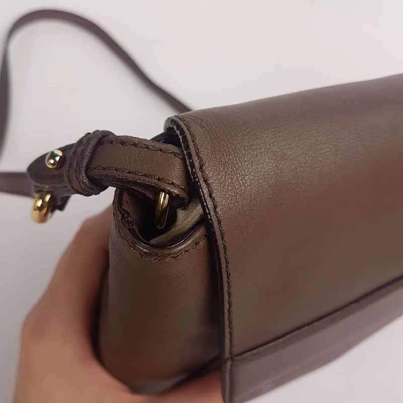 Salvatore Ferragamo Brown Leather Abbey Crossbody Bag