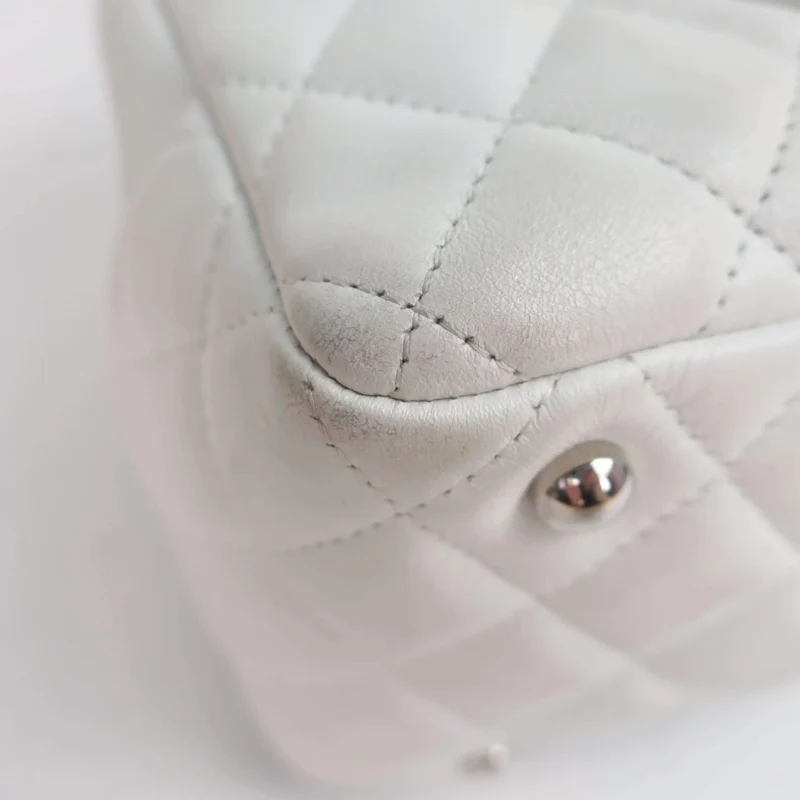 Chanel White/Black Cambon Ligne Bowler Bag Quilted Leather