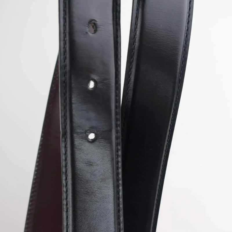 Gucci Black Men's Leather Belt with Silver Buckle