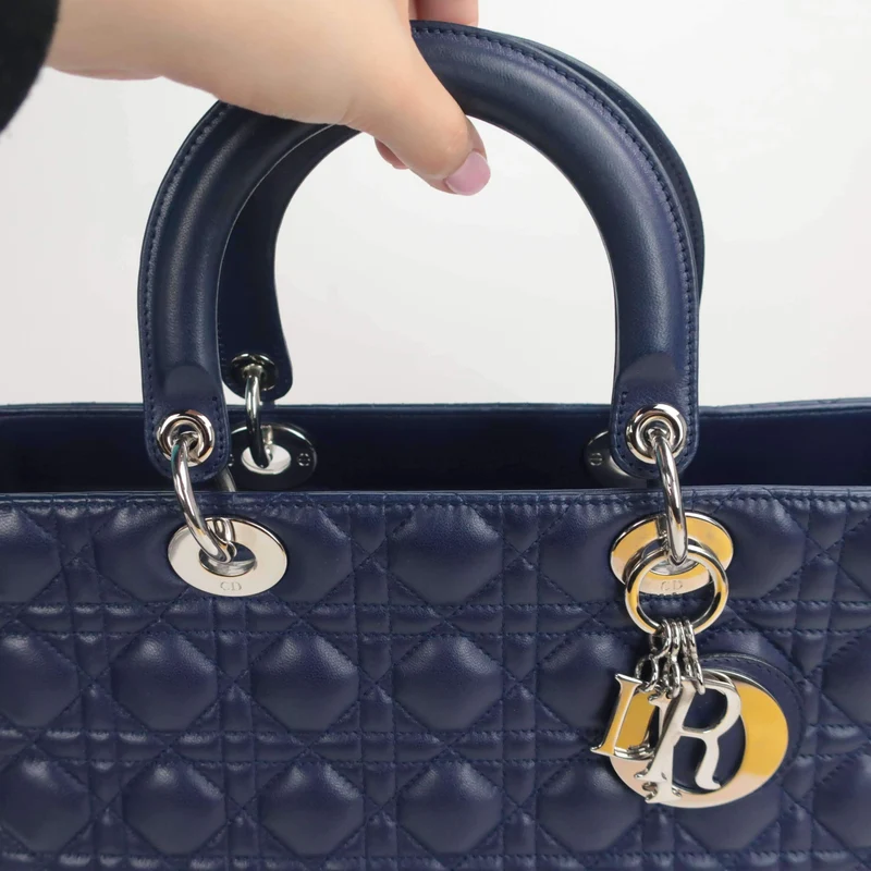 Dior Lady Dior Large Lambskin Shoulder Bag