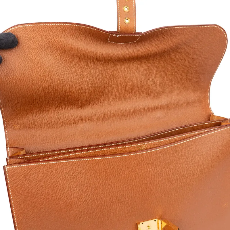Hermès Brown Courchevel Leather Sac A Depeches Business Handbag