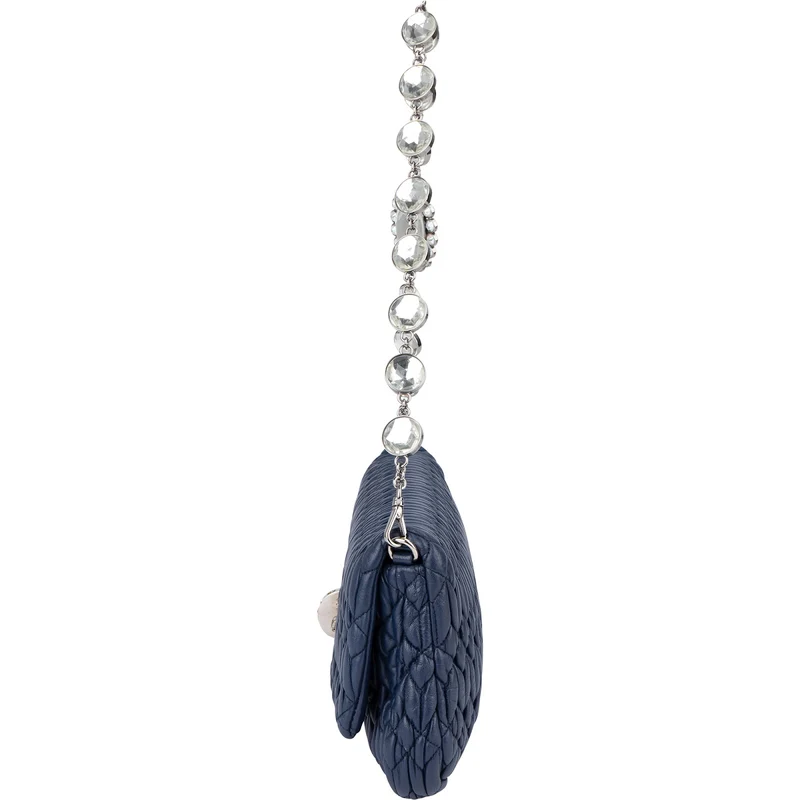 Miu Miu Matelassé Nappa Leather Crystal Pochette Shoulder Bag