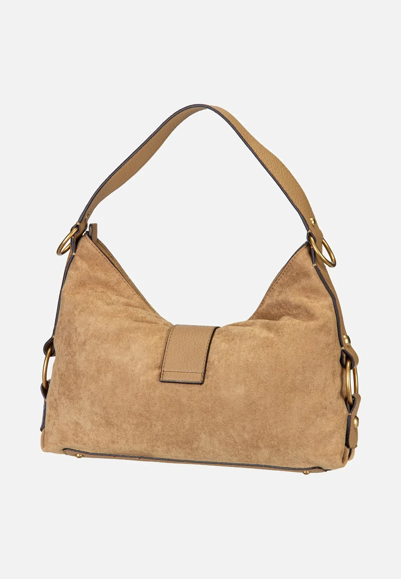 Camden Shoulder Suede 8180 Tan - Schultertasche