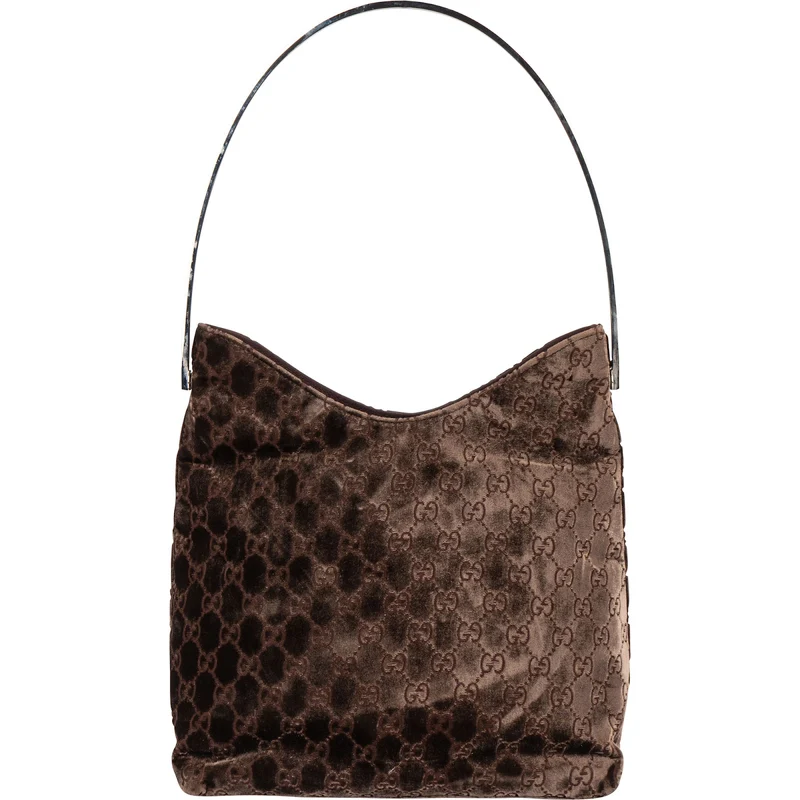 Gucci Velvet GG Monogram Hobo Shoulder Bag